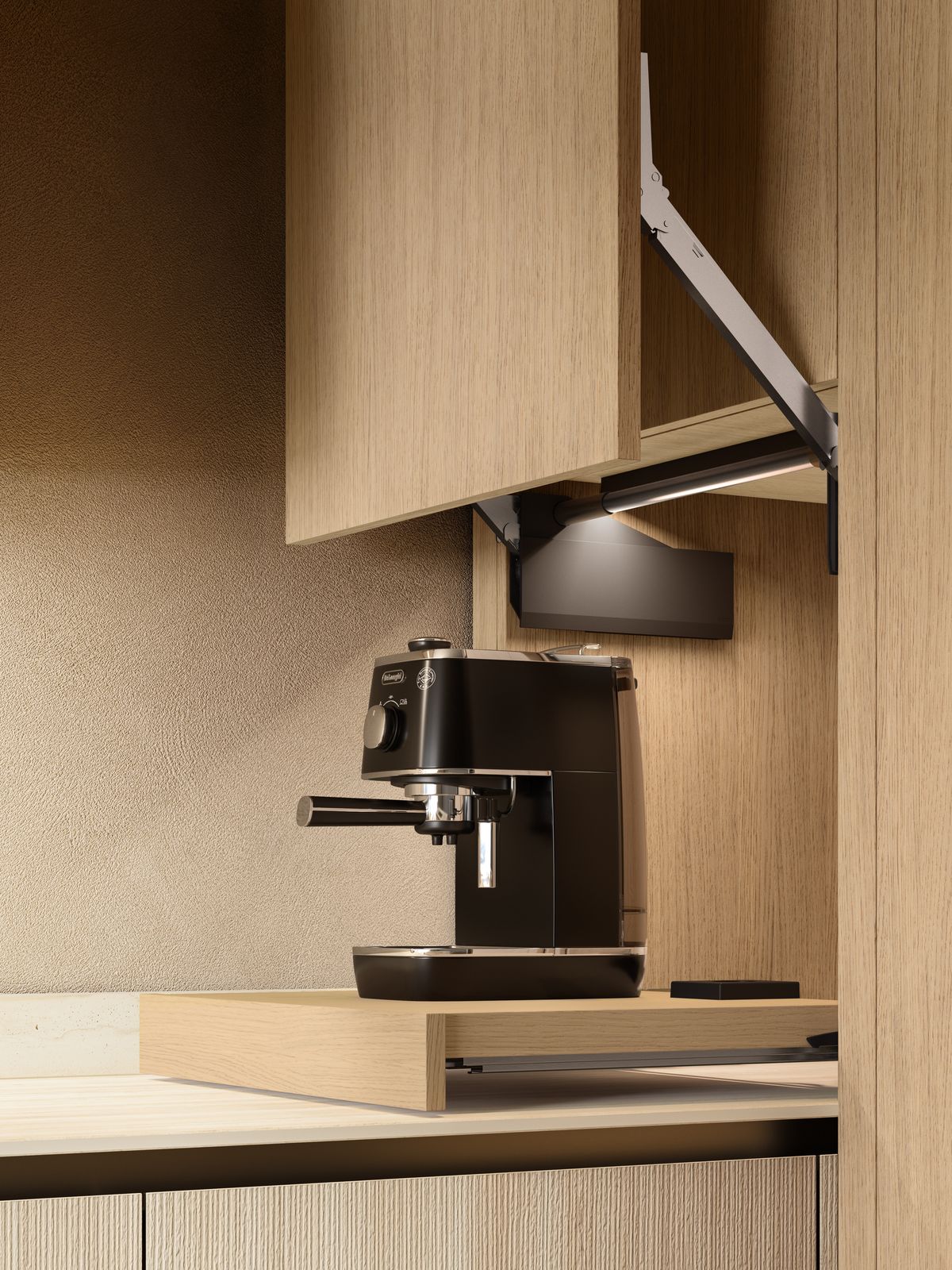 Niche à machine à café escamotable